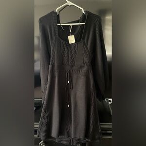 Free people black sweater dress.